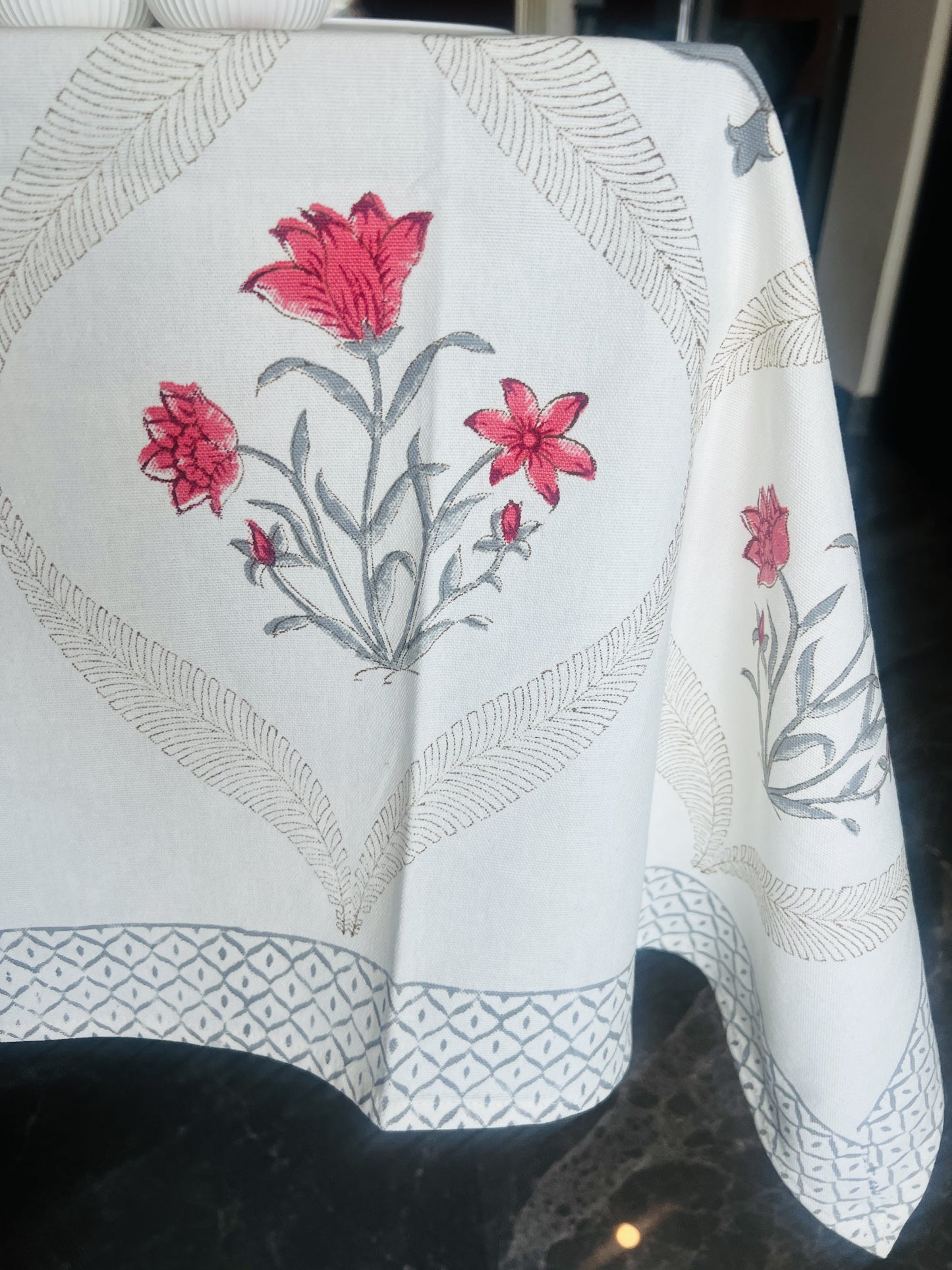 8 Seater Handblock Table Cover