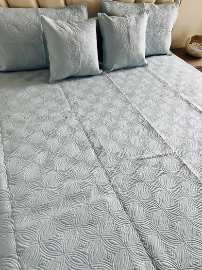 Aqua Quilted Bedcover 5pc Set