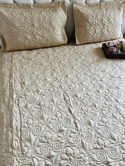 Amara Quilted Solid Bedcover 3pc Set