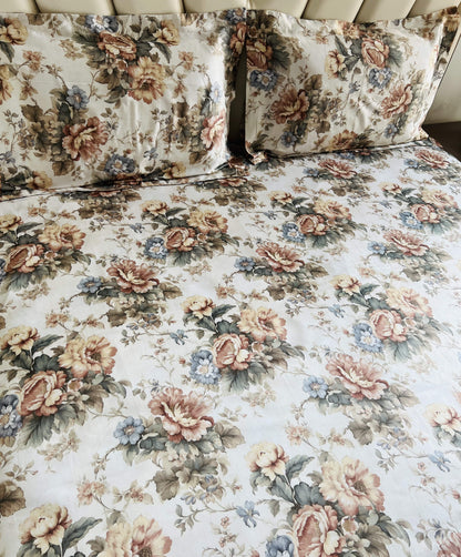Vintage Garden Printed Bedsheet