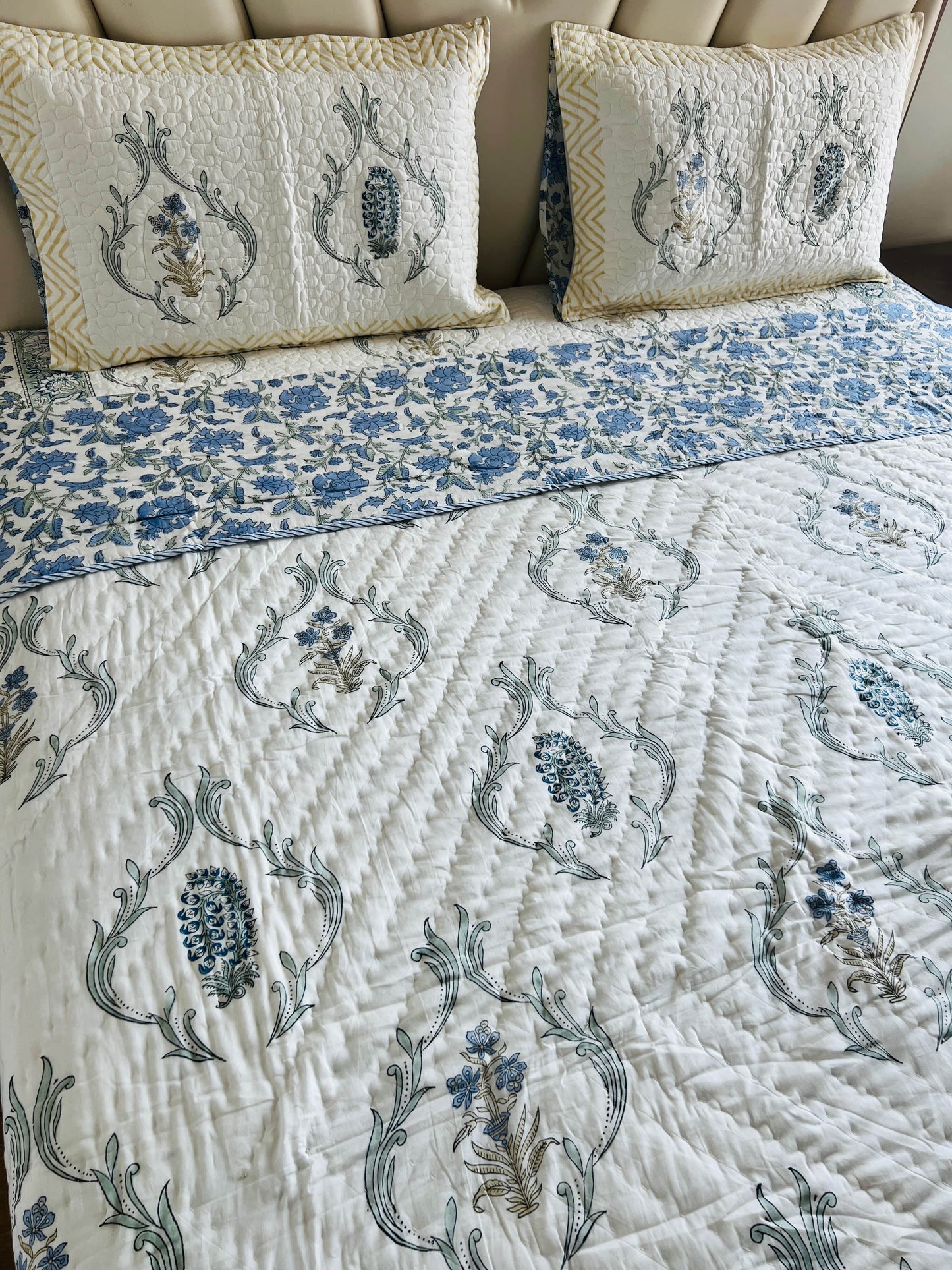Double Bed Handblock Reversible Quilt