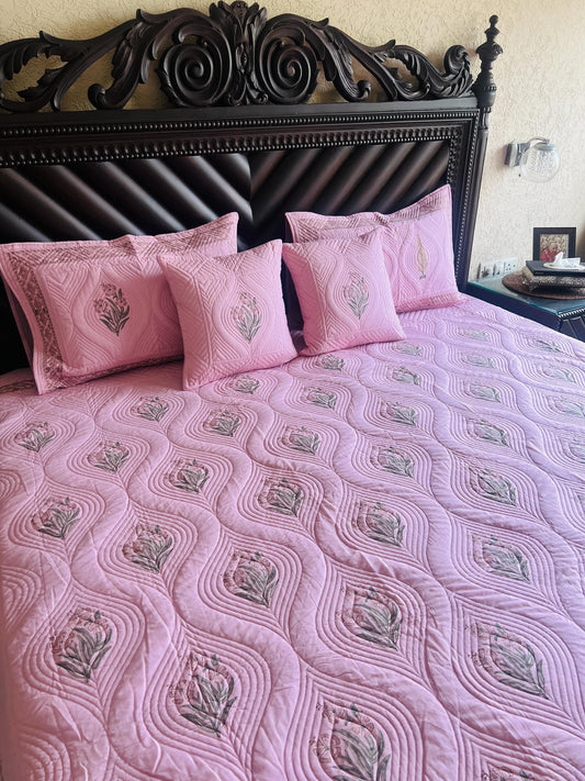 Periwinkle Quilted Bedcover 5pc Set