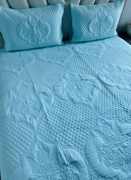 Carnation Quilted Solid Bedcover 3pc Set