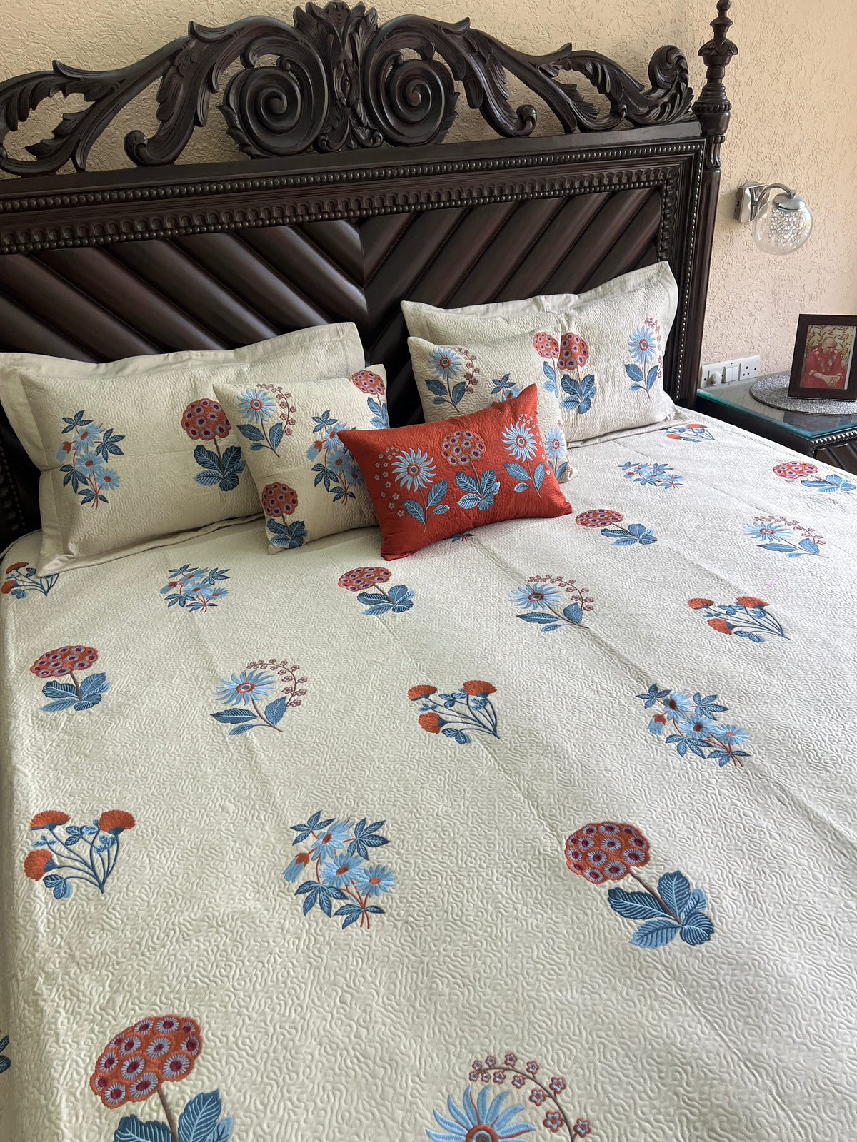 Ira Embroidered Luxury Bedcover 6pc Set