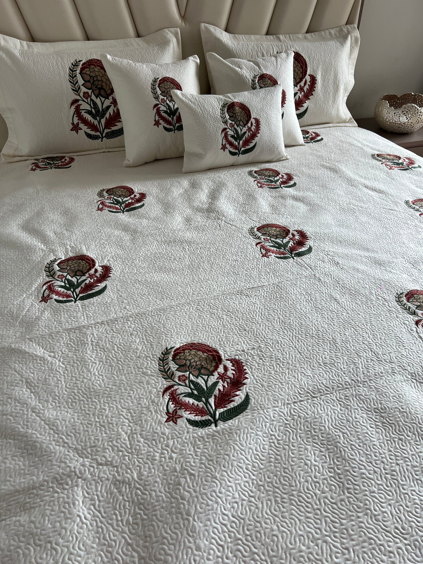 Eva Embroidered Luxury Bedcover 6pc Set