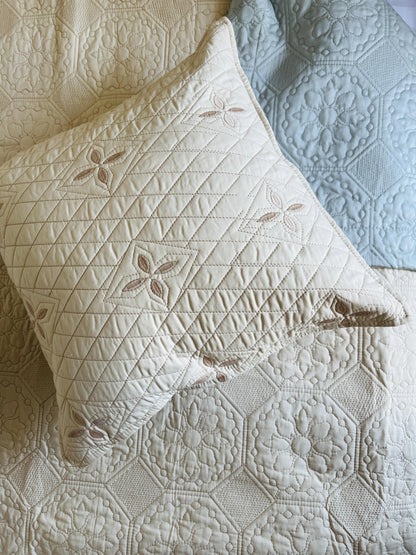 Beige Quilted Bedcover 5pc Set