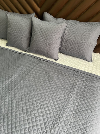 Diamond Reversible Quilted Bedcover 5pc Set