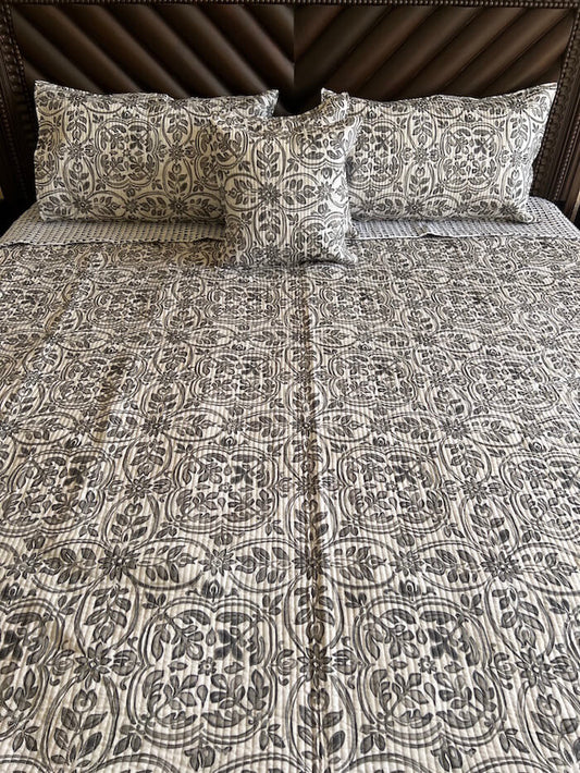 Double Bed Quilted Bedcover 5pc Set