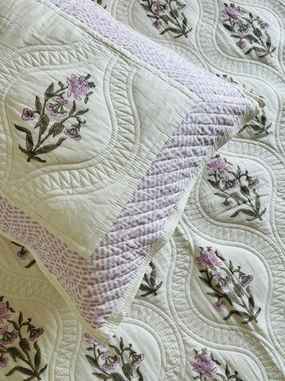 Jaal Handblock Quilted Bedcover 3pc Set