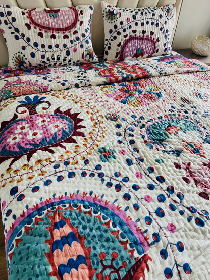 Multicolour Printed Double Bed Quilt
