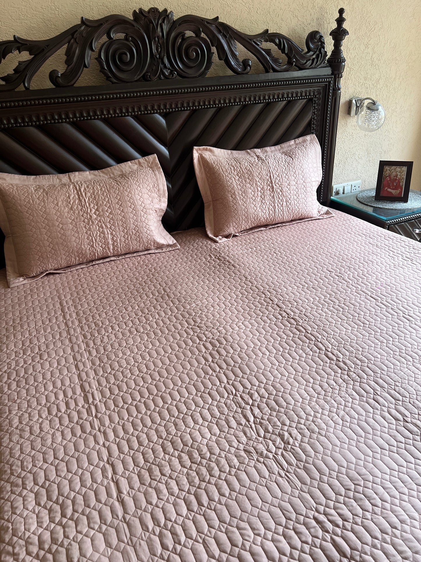 Hexa King Size Quilted Bedcover 3pc Set