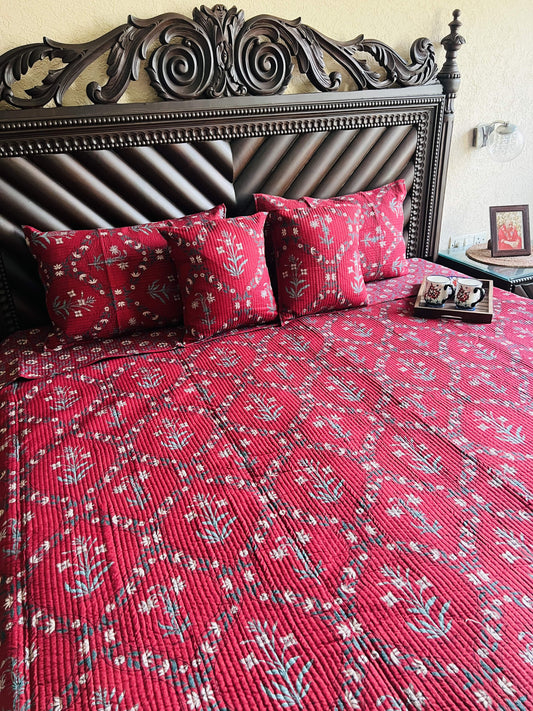 Jasmine Quilted Bedcover 5pc Set