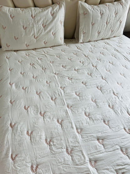 Embroidered Bedcover/Quilt Set