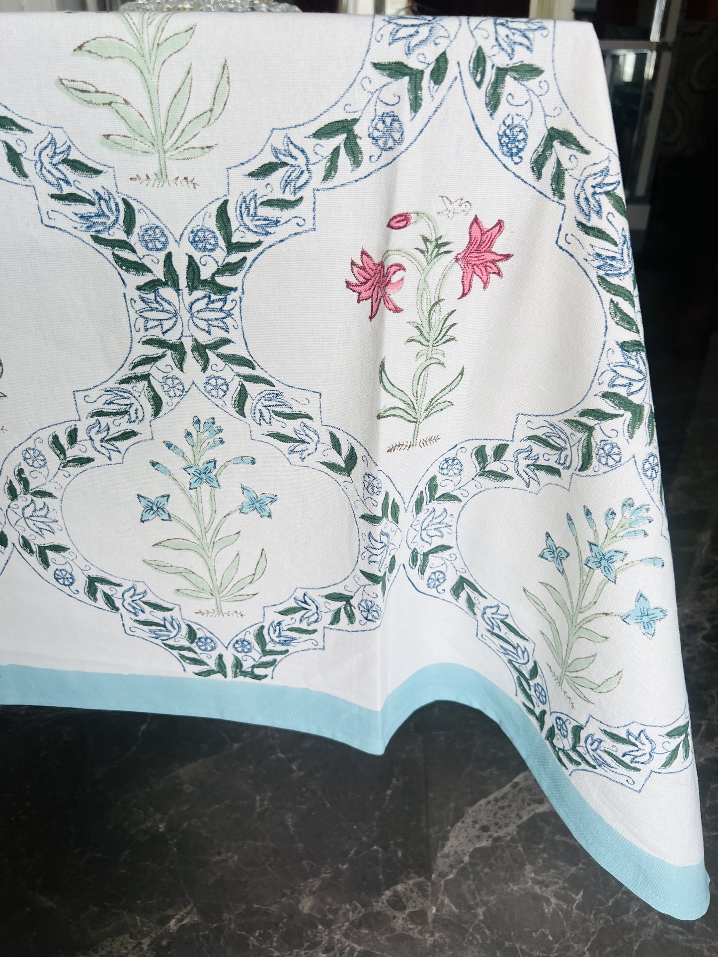8 Seater Handblock Table Cover