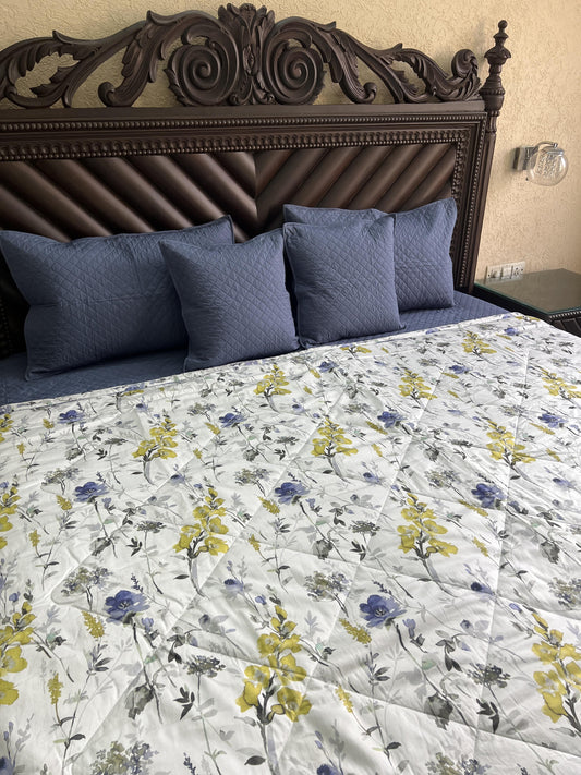Diamond Reversible Quilted Bedcover 5pc Set