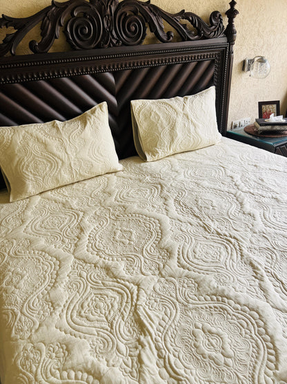 Hazel (Biege) Quilted Bedcover 5pc Set