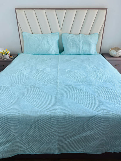 Quilted Solid Bedcover 3pc Set