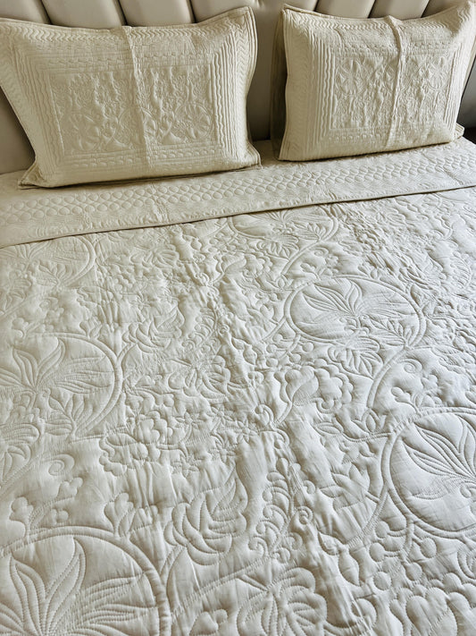 Lotus King Size Quilted Bedcover 3pc Set