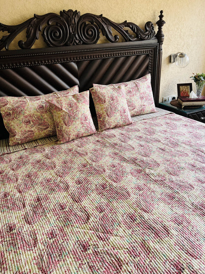 Paisley Quilted Reversible Bedcover 5pc Set