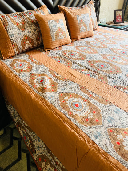 Ikkat Quilted Bedcover 5pc Set