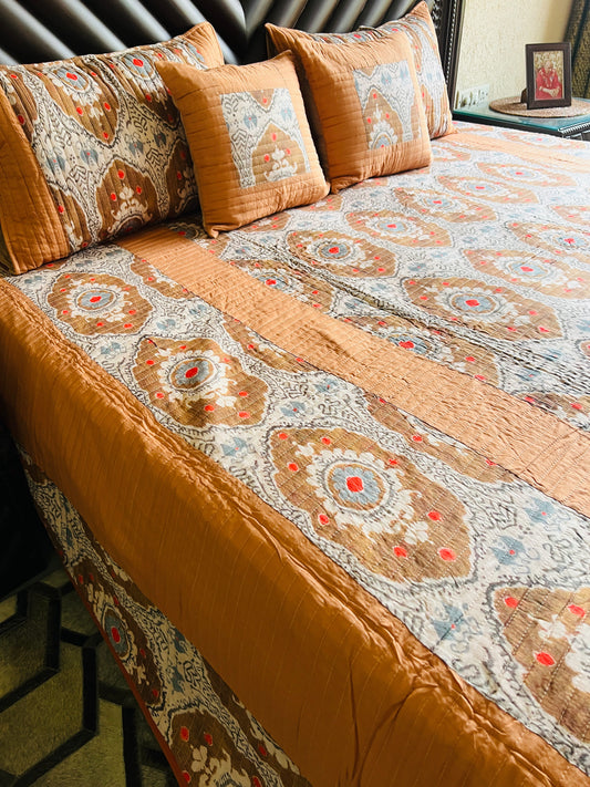 Ikkat Quilted Bedcover 5pc Set