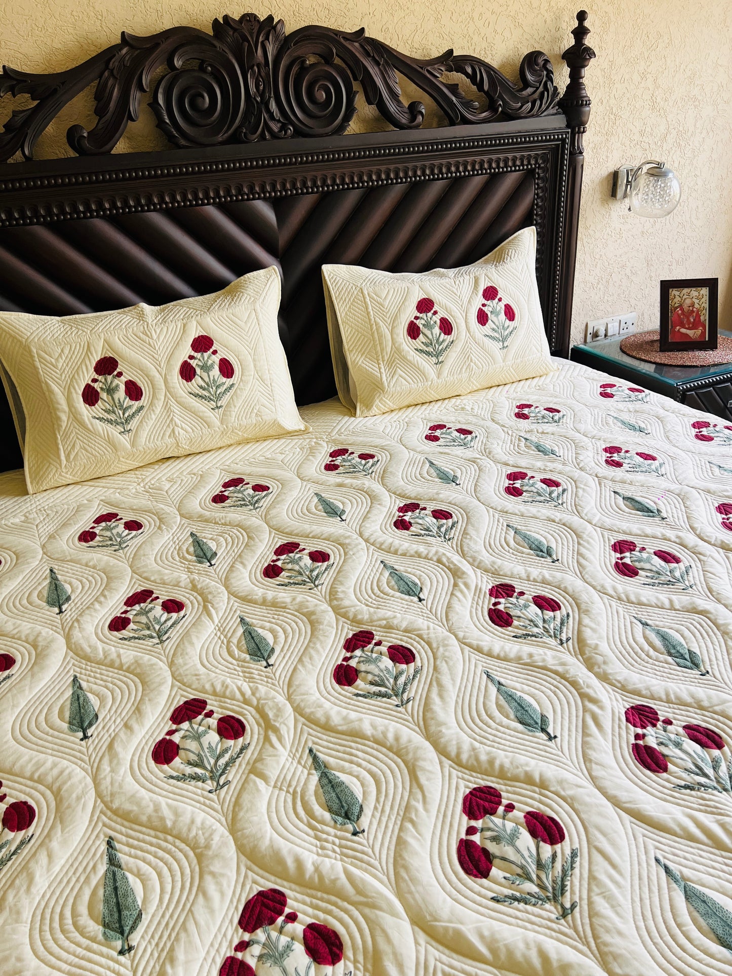 Poppy King Size Quilted Bedcover 3pc Set