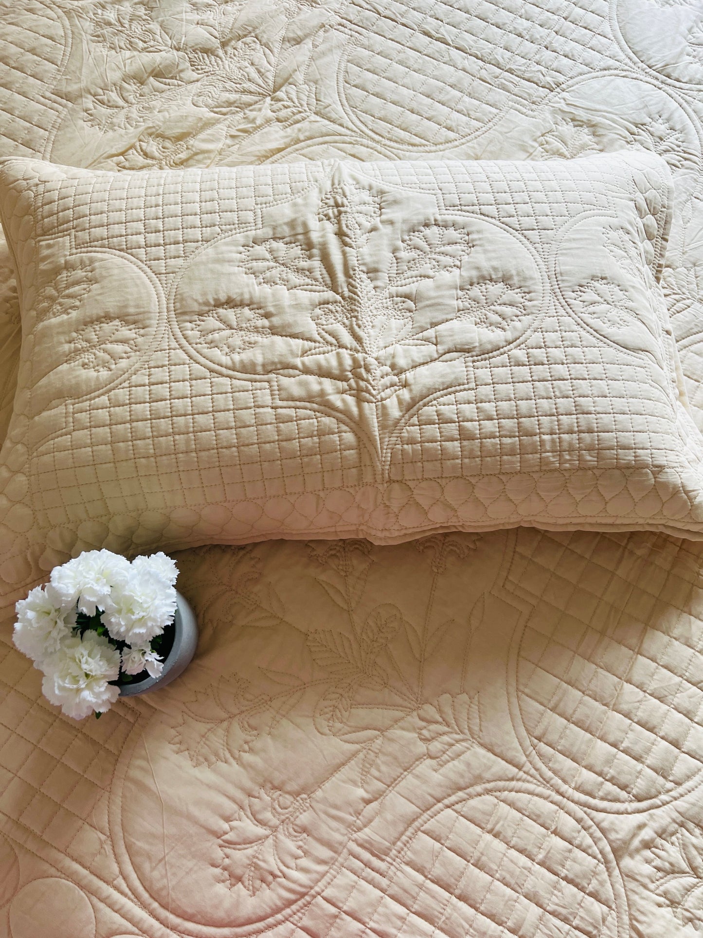 Chic Flora Quilted Bedcover 3pc Set