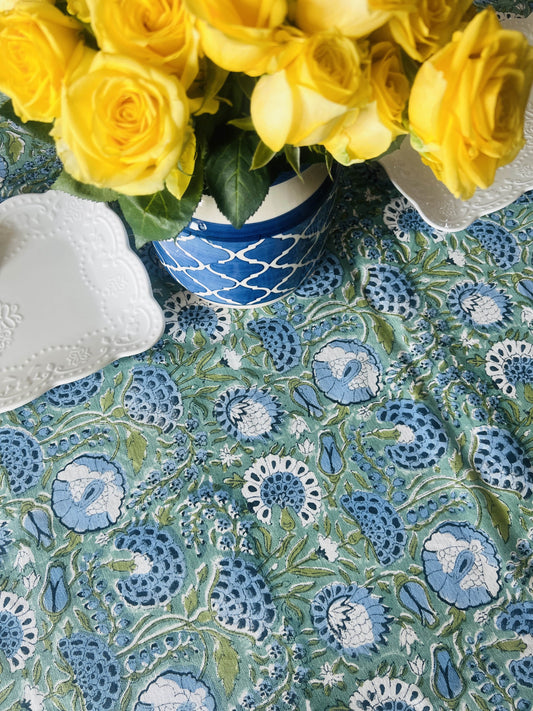 8 Seater Handblock Table Cover