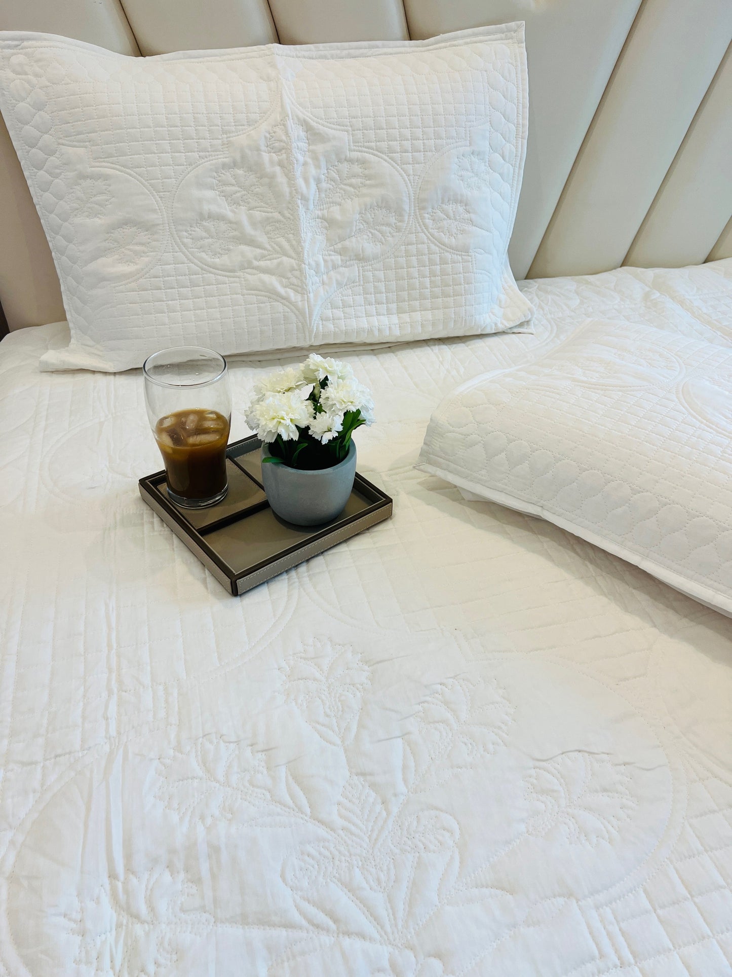 Chic Flora Quilted Bedcover 3pc Set