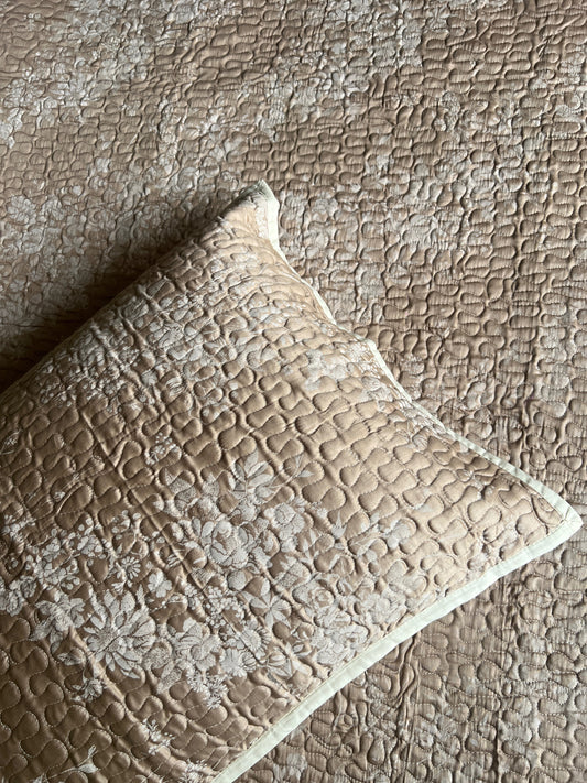 Serene Beige Quilted Bedcover 3pc Set