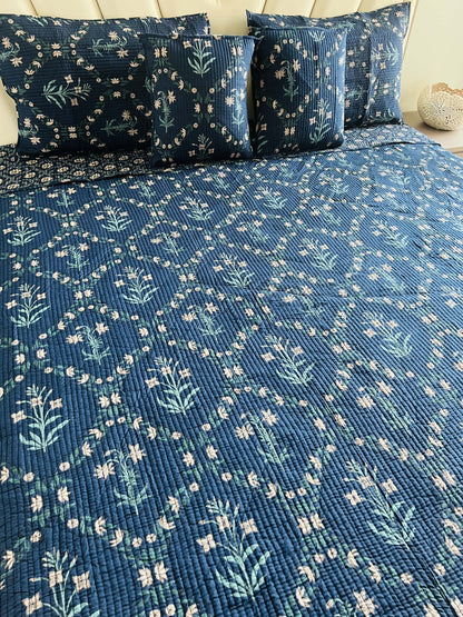 Jasmine Quilted Bedcover 5pc Set