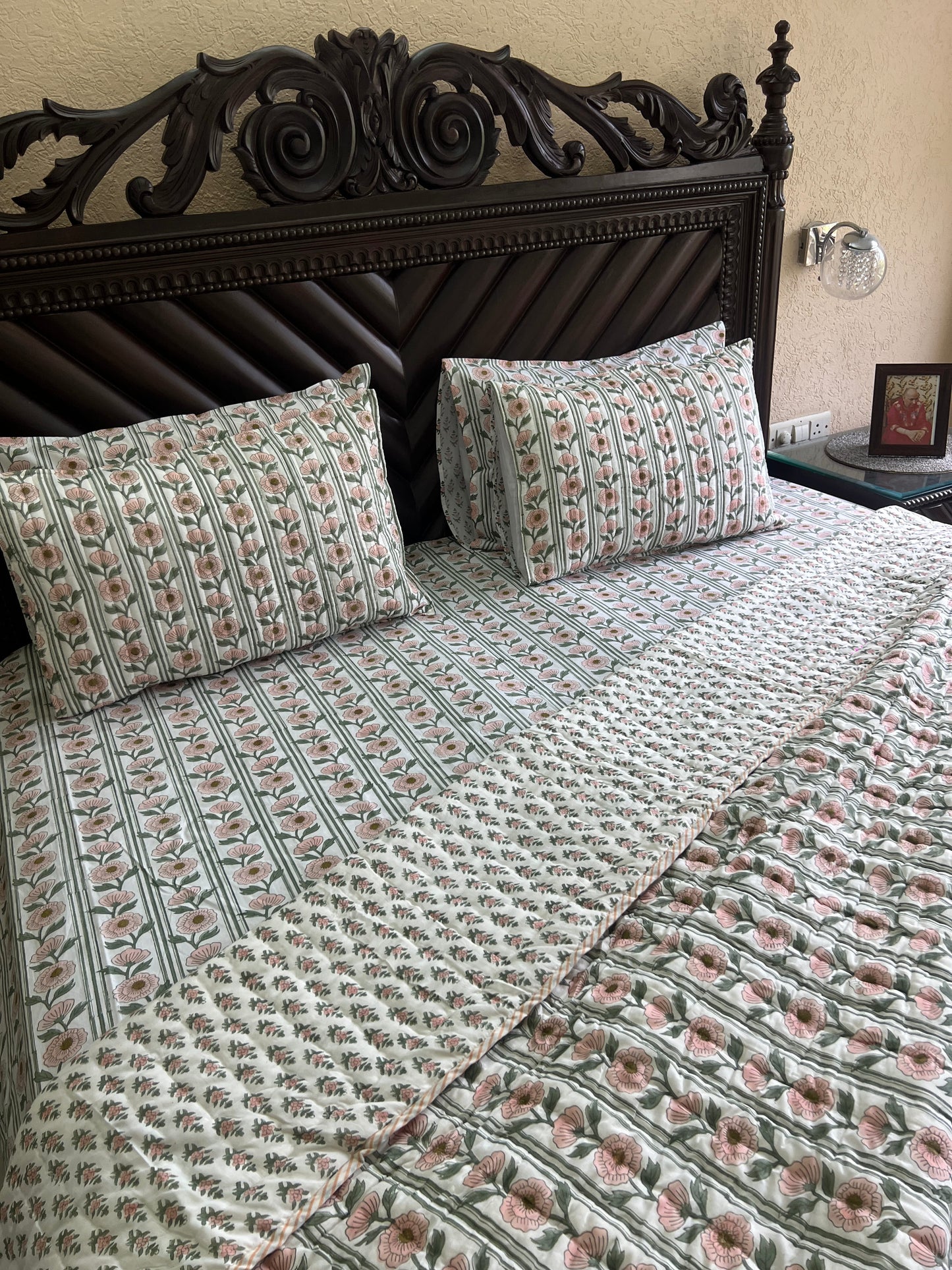 Rosy Vine Handblock Set