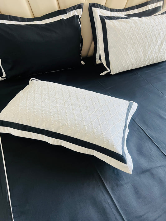Geometric Cotton Luxury Embroidery Bedsheet