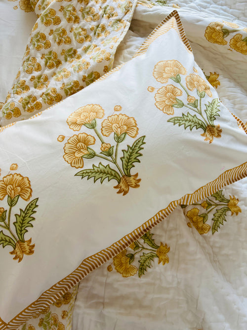 Golden Floral Handblock Set