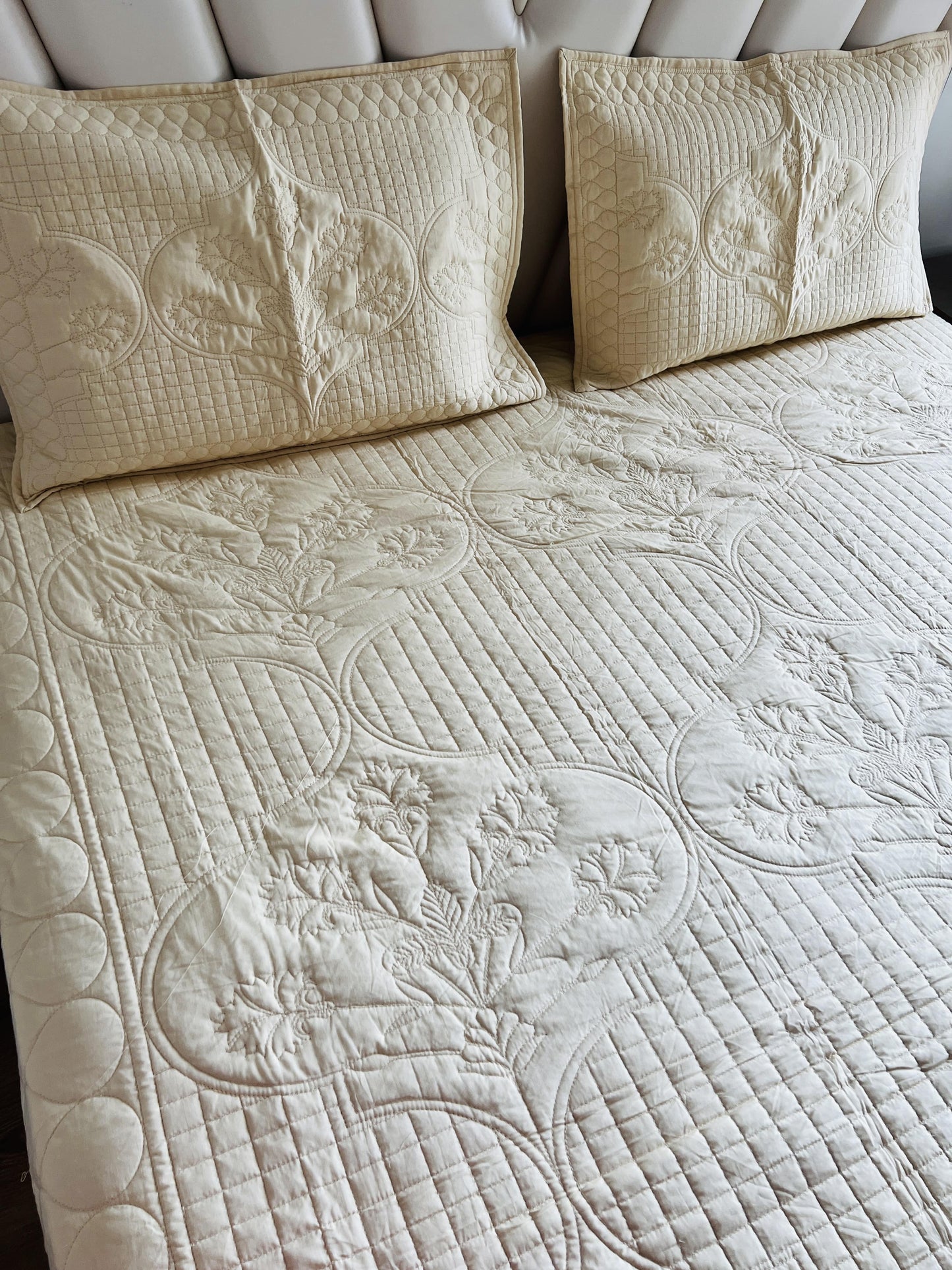 Chic Flora Quilted Bedcover 3pc Set