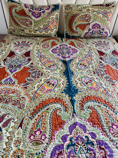 Mughal Quilted Bedcover 3pc Set