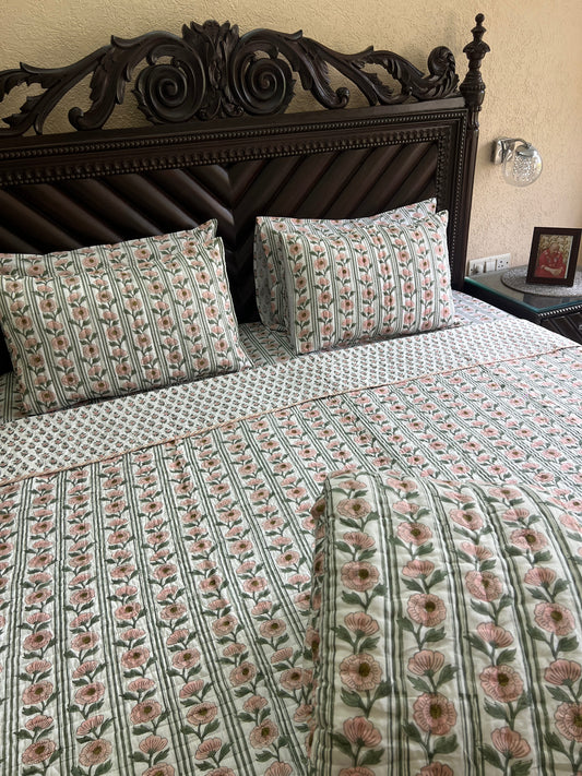 Rosy Vine Handblock Set