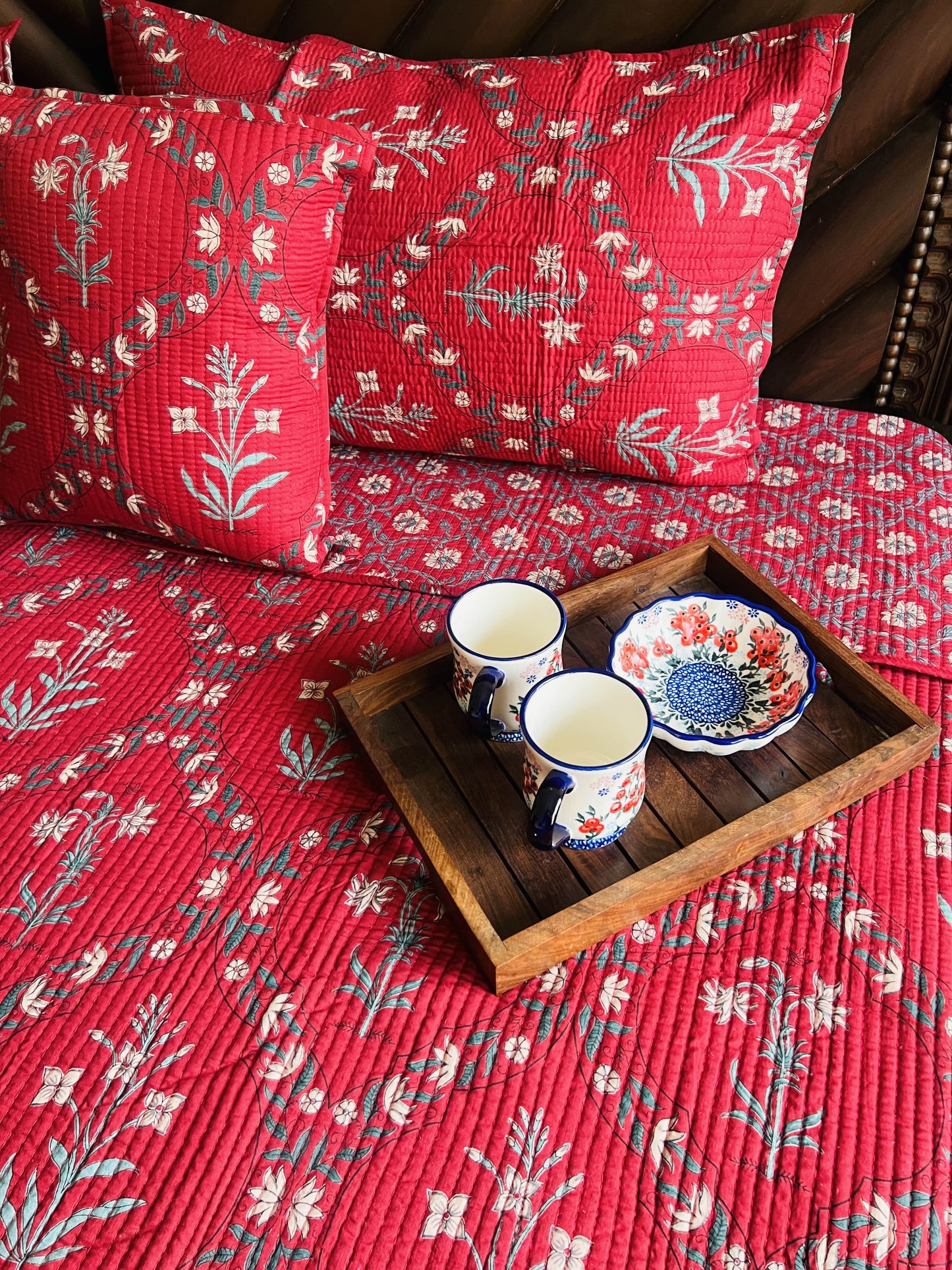 Jasmine Quilted Bedcover 5pc Set