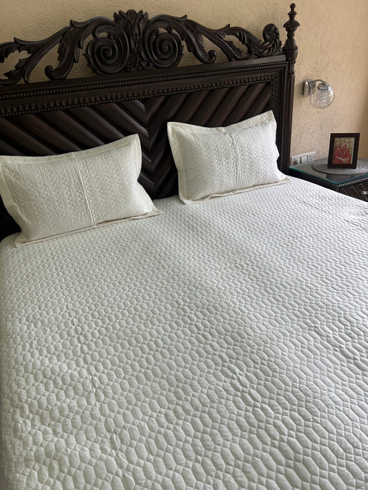 Hexa King Size Quilted Bedcover 3pc Set
