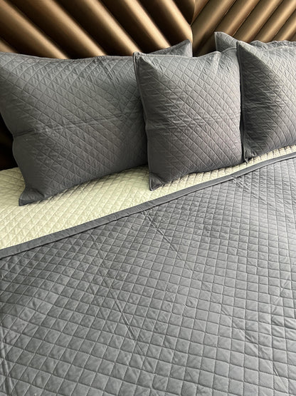 Diamond Reversible Quilted Bedcover 5pc Set