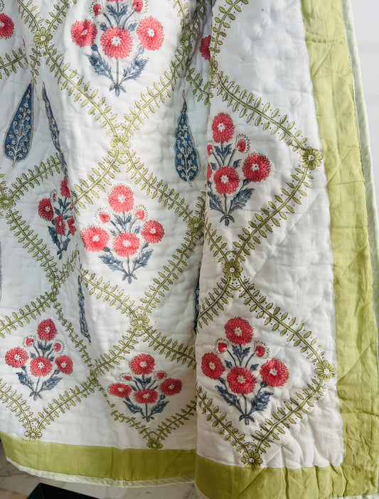 Double Bed Handblock Reversible Quilt