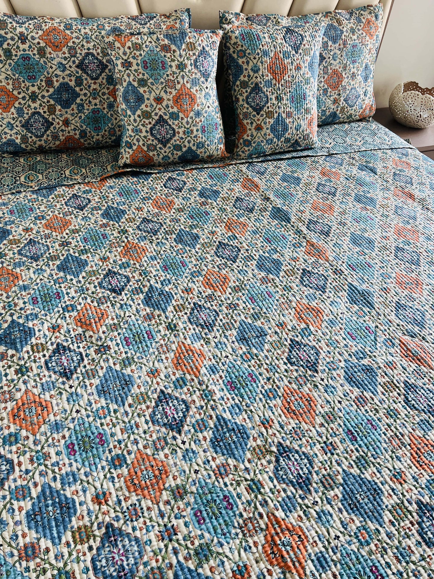 Kilm Quilted Reversible Bedcover 5pc Set