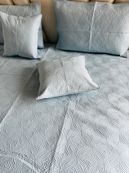 Aqua Quilted Bedcover 5pc Set