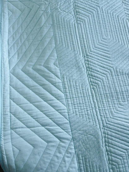 Aqua Quilted Solid Bedcover 3pc Set