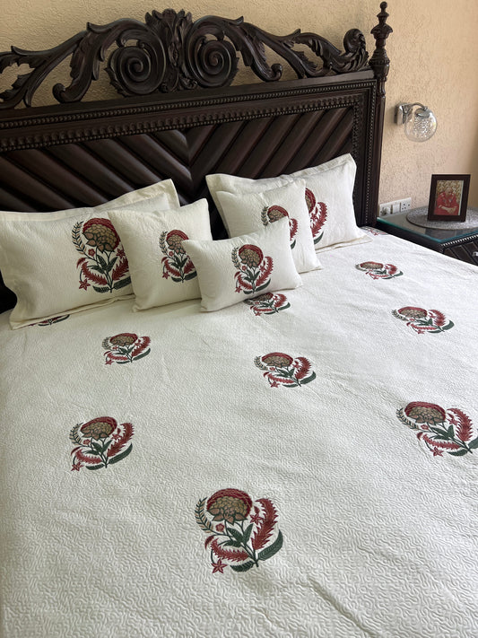 Eva Embroidered Luxury Bedcover 6pc Set