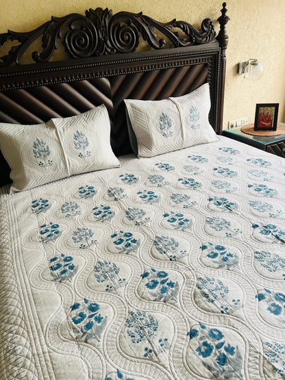 Jaal Handblock Bedcover
