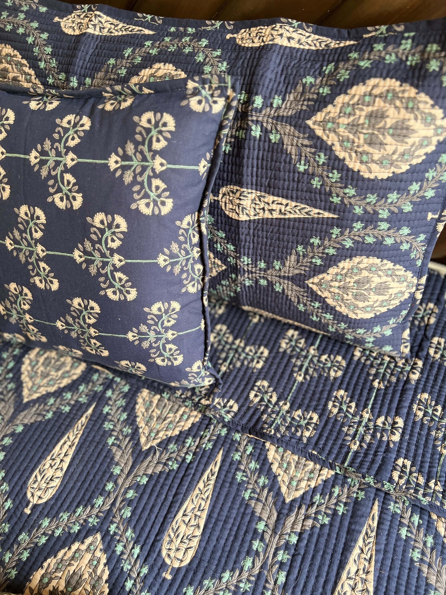 Ajrakh Quilted Bedcover 5pc Set