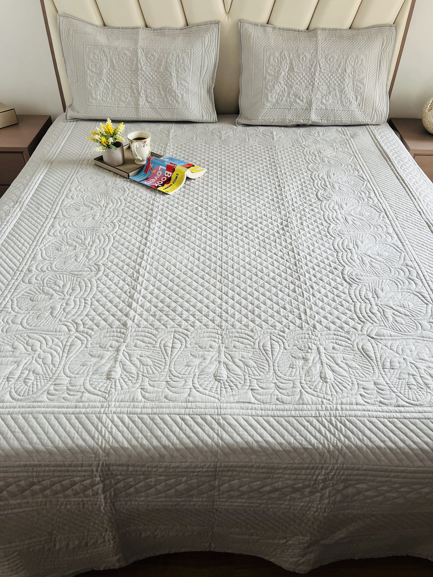 Elegance Quilted Bedcover 3pc Set