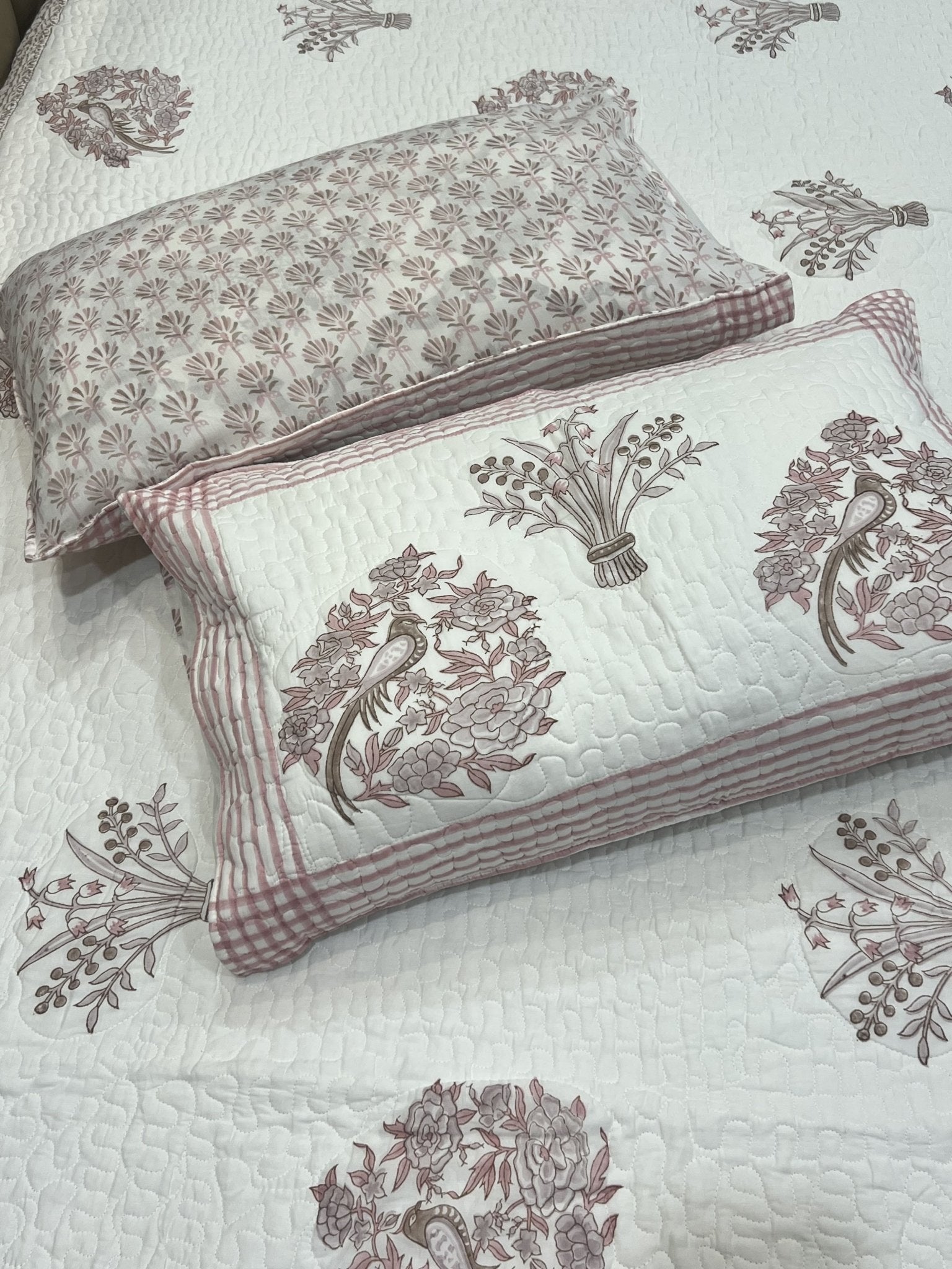 Handblock Quilted Bedcover 3pc Set